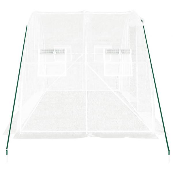 Gewächshaus mit Stahlrahmen Weiß 8 m² 4x2x2 m