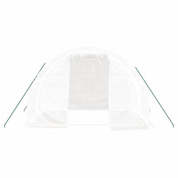 Gewächshaus mit Stahlrahmen Weiß 6 m² 3x2x2 m