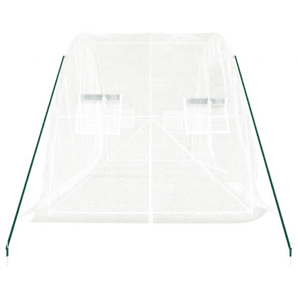Gewächshaus mit Stahlrahmen Weiß 10 m² 5x2x2,3 m