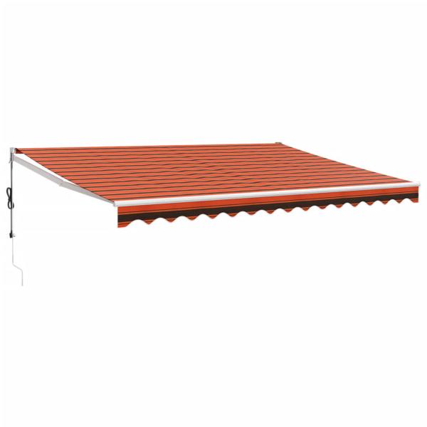 Elektrische Markise mit Kurbel Orange und Braun 4,5x3 m