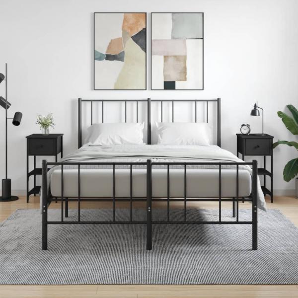 ARDEBO.de - Nachttische 2 Stk. Schwarz 34x36x70 cm Holzwerkstoff
