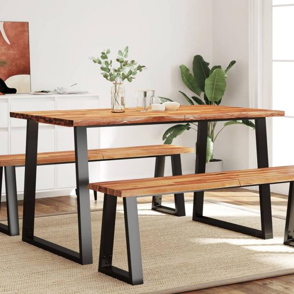 ARDEBO.de - Esstisch Baumkante 140x80x75 cm Massivholz Akazie