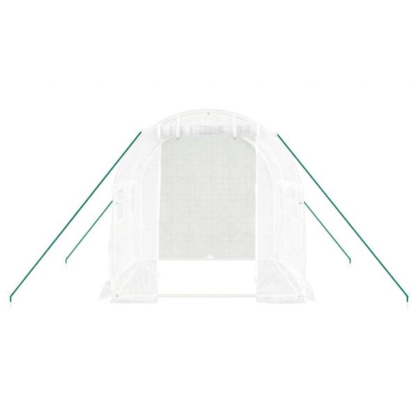 Gewächshaus mit Stahlrahmen Weiß 4 m² 2x2x2 m