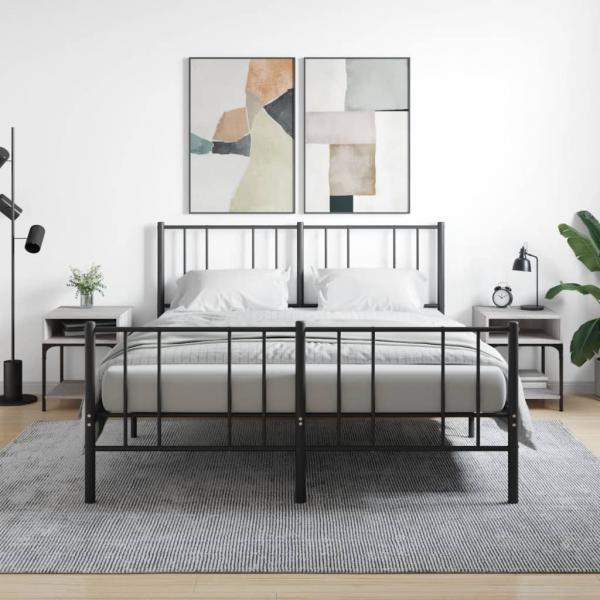 ARDEBO.de - Nachttische 2 Stk. Grau Sonoma 40x41x50 cm Holzwerkstoff