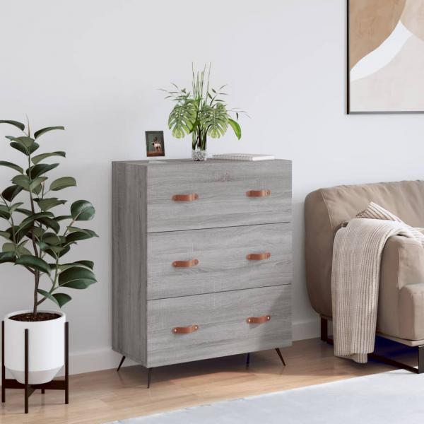 ARDEBO.de - Kommode Grau Sonoma 69,5x34x90 cm Holzwerkstoff