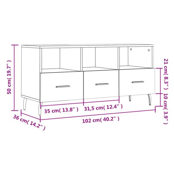 TV-Schrank Sonoma-Eiche 102x36x50 cm Holzwerkstoff