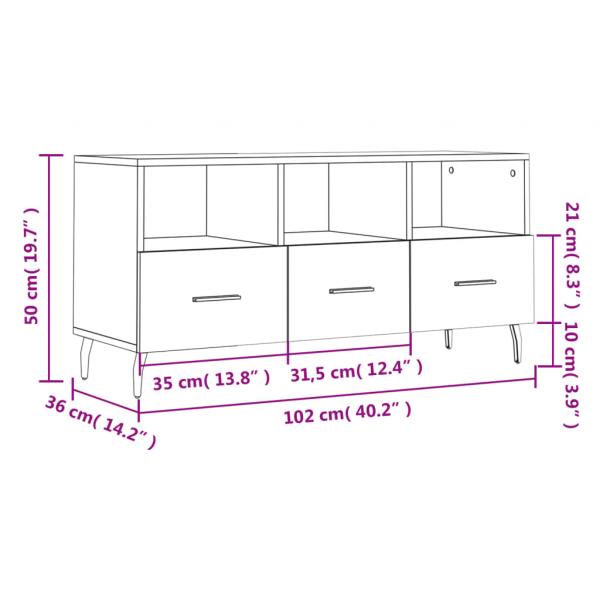 TV-Schrank Schwarz 102x36x50 cm Holzwerkstoff
