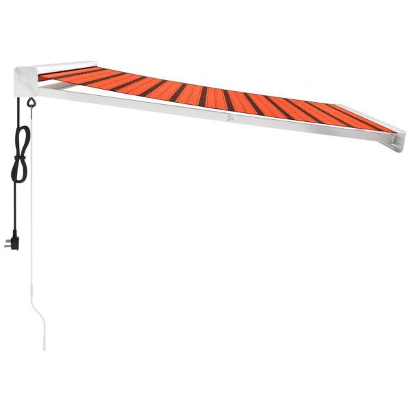 Markise Einziehbar Orange und Braun 3x2,5 m Stoff und Aluminium