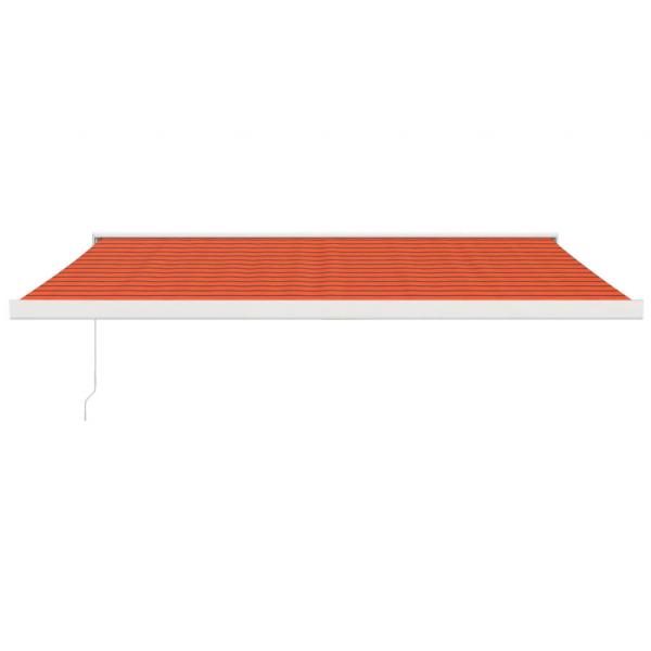 Markise Einziehbar Orange und Braun 4,5x3 m Stoff und Aluminium