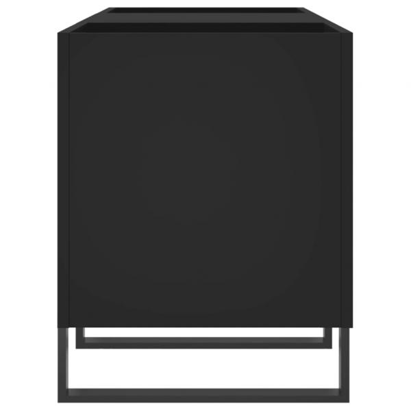 Plattenschrank Schwarz 121x38x48 cm Holzwerkstoff