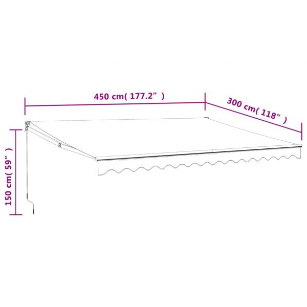Elektrische Markise mit Kurbel Anthrazit 4,5x3 m
