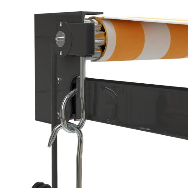 Elektrische Markise mit Kurbel Gelb und Weiß 4,5x3 m