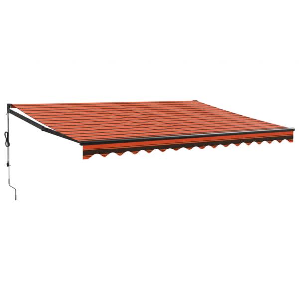 Elektrische Markise mit Kurbel Orange und Braun 4,5x3 m
