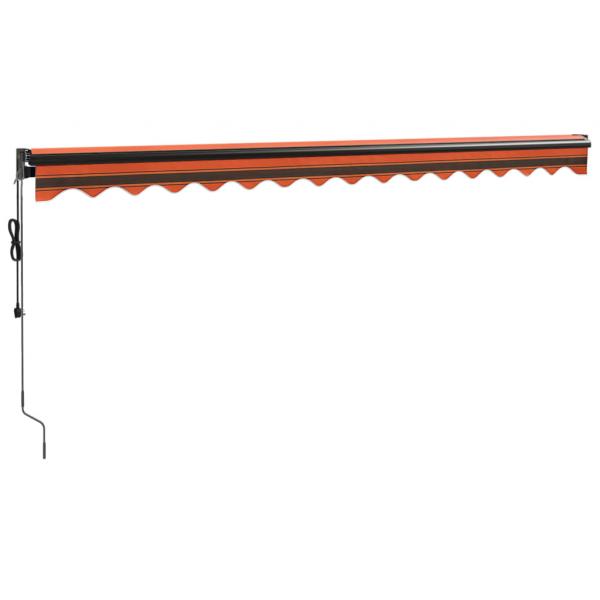 Elektrische Markise mit Kurbel Orange und Braun 4,5x3 m