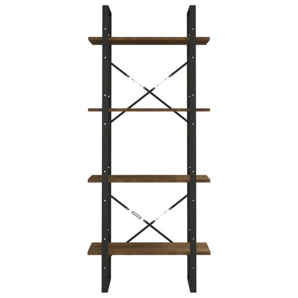 Bücherregal 4 Fächer Braun Eichen-Optik 60x30x140 cm
