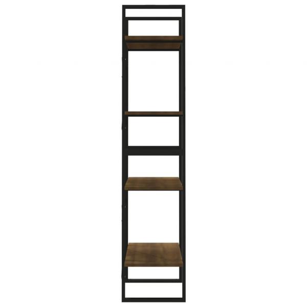 Bücherregal 4 Fächer Braun Eichen-Optik 60x30x140 cm