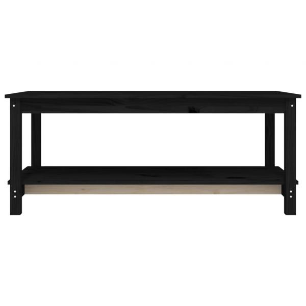 Couchtisch Schwarz 110x55x45 cm Massivholz Kiefer