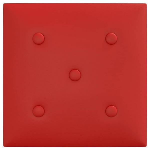 Wandpaneele 12 Stk. Weinrot 30x30 cm Kunstleder 1,08 m²
