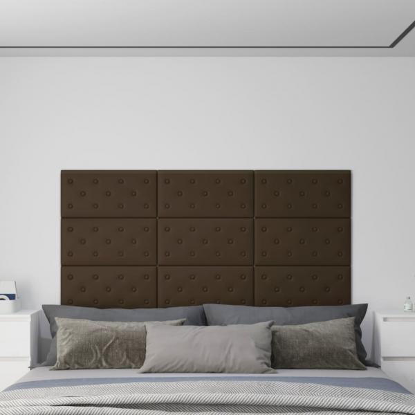 ARDEBO.de - Wandpaneele 12 Stk. Braun 60x30 cm Kunstleder 2,16 m²