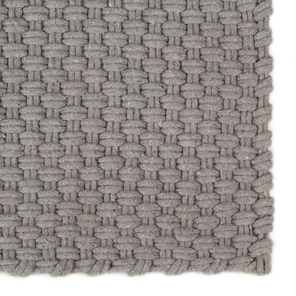 ARDEBO.de - Teppich Rechteckig Grau 180x250 cm Baumwolle