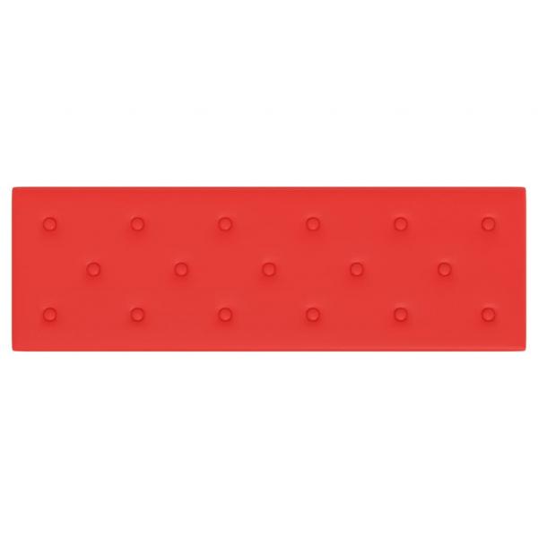 Wandpaneele 12 Stk. Rot 90x30 cm Kunstleder 3,24 m²