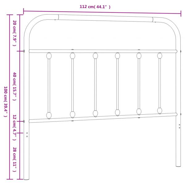 Kopfteil Metall Weiß 107 cm