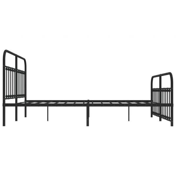 Bettgestell mit Kopf- und Fußteil Metall Schwarz 180x200 cm