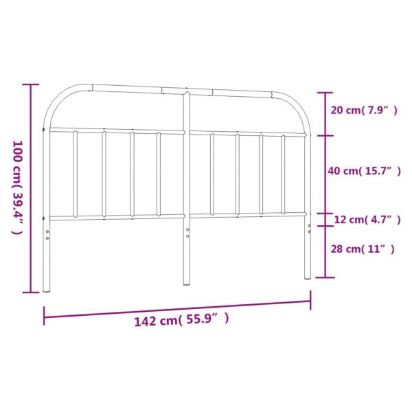 Kopfteil Metall Weiß 135 cm
