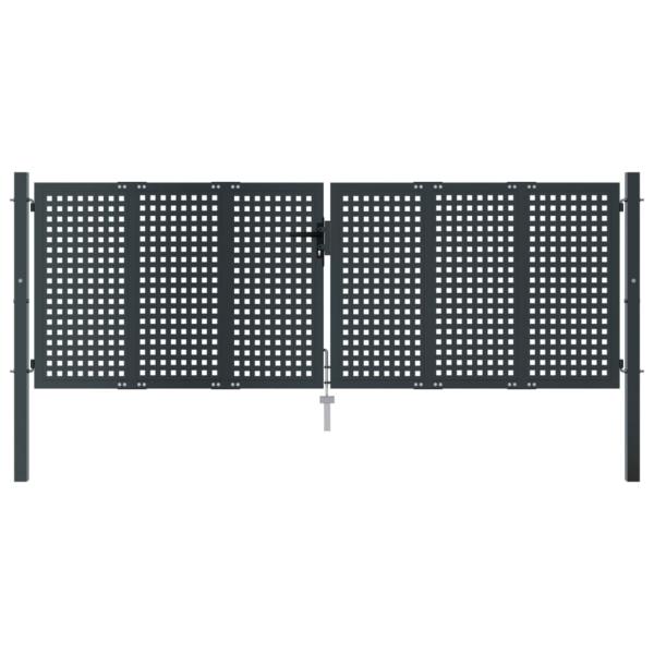 Gartentor Anthrazit 300x125 cm Stahl