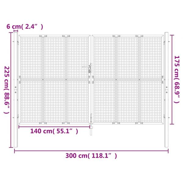 Gartentor Anthrazit 300x225 cm Stahl