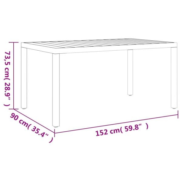 7-tlg. Garten-Essgruppe Schwarz und Braun Aluminium 