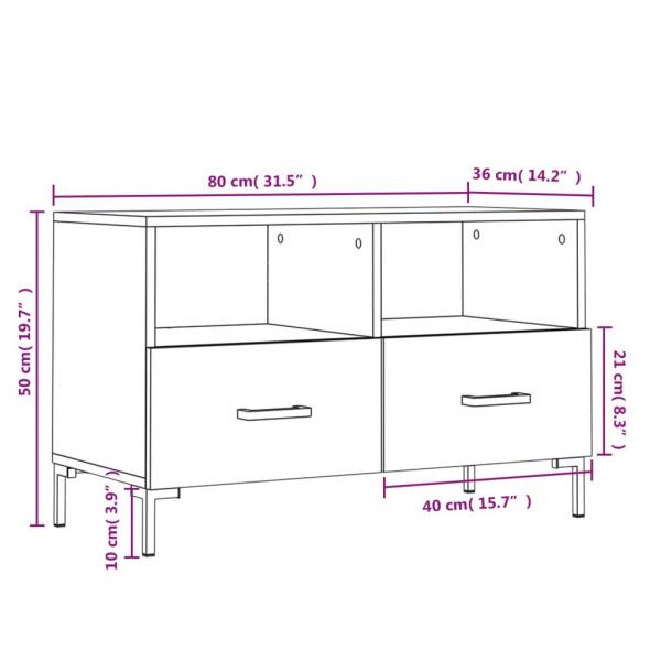 TV-Schrank Hochglanz-Weiß 80x36x50 cm Holzwerkstoff