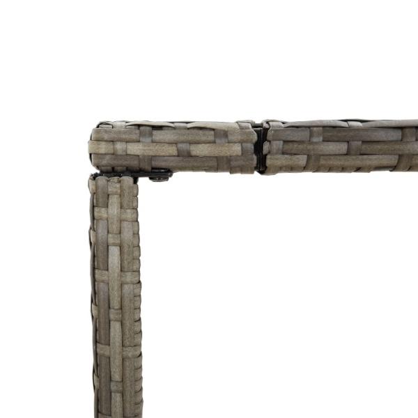 ARDEBO.de - 7-tlg. Gartenbar-Set mit Kissen Grau Poly Rattan