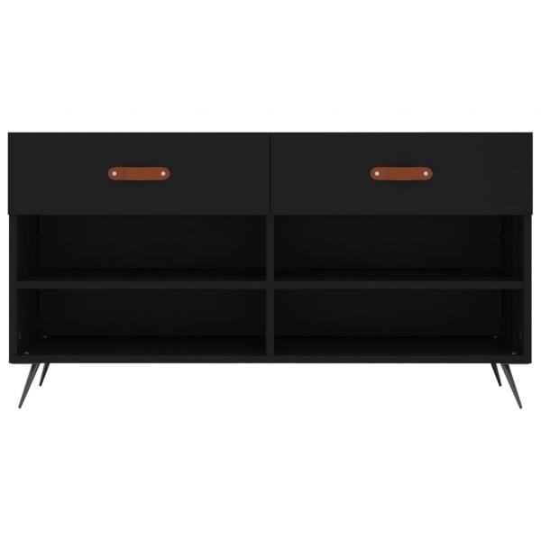 Schuhbank Schwarz 102x35x55 cm Holzwerkstoff