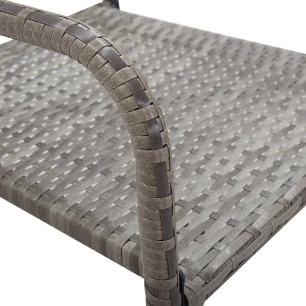 9-tlg. Garten-Essgruppe Grau und Schwarz Poly Rattan und Stahl
