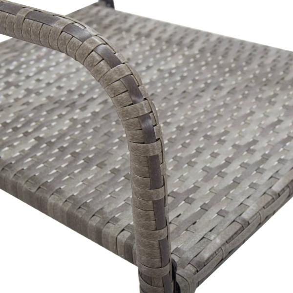 5-tlg. Garten-Essgruppe Grau und Schwarz Poly Rattan und Stahl
