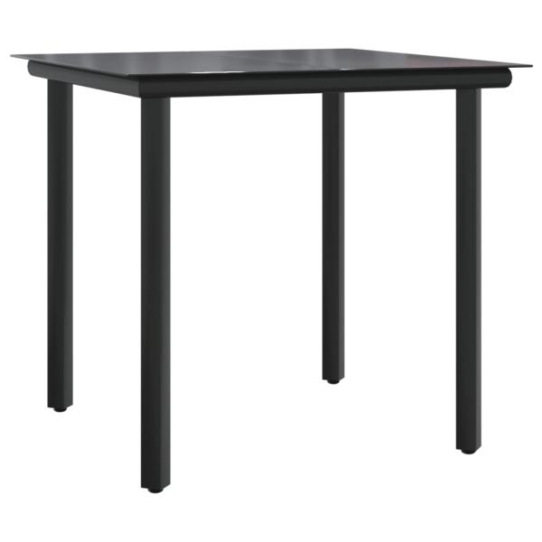 5-tlg. Garten-Essgruppe Schwarz Poly Rattan und Stahl