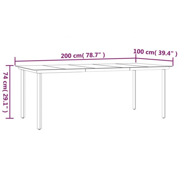 9-tlg. Garten-Essgruppe Schwarz Poly Rattan und Stahl