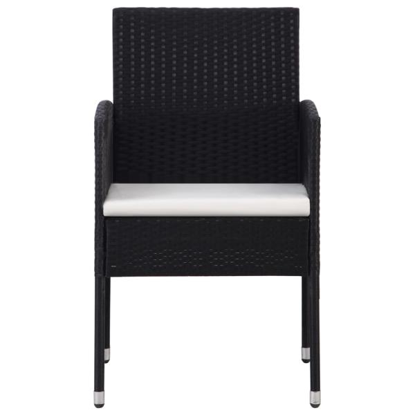 ARDEBO.de - 7-tlg. Garten-Essgruppe Schwarz Poly Rattan und Stahl
