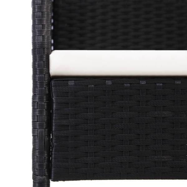 5-tlg. Garten-Essgruppe Schwarz Poly Rattan und Stahl