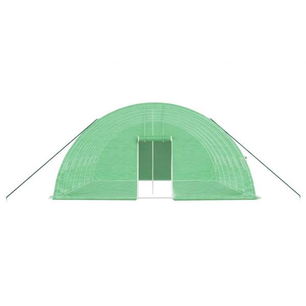 Gewächshaus mit Stahlrahmen Grün 36 m² 6x6x2,85 m
