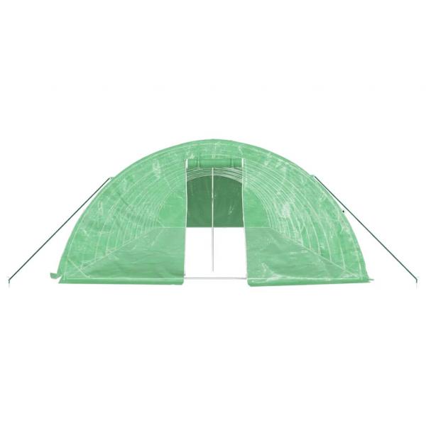 Gewächshaus mit Stahlrahmen Grün 60 m² 12x5x2,3 m