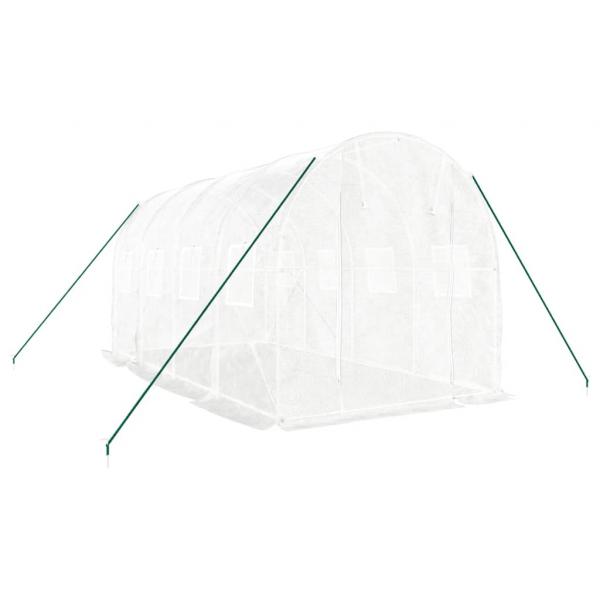 Gewächshaus mit Stahlrahmen Weiß 8 m² 4x2x2 m