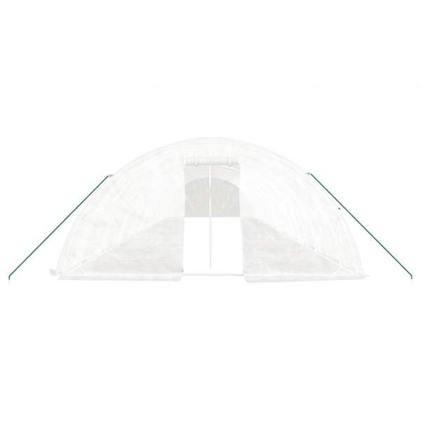 Gewächshaus mit Stahlrahmen Weiß 90 m² 18x5x2,3 m