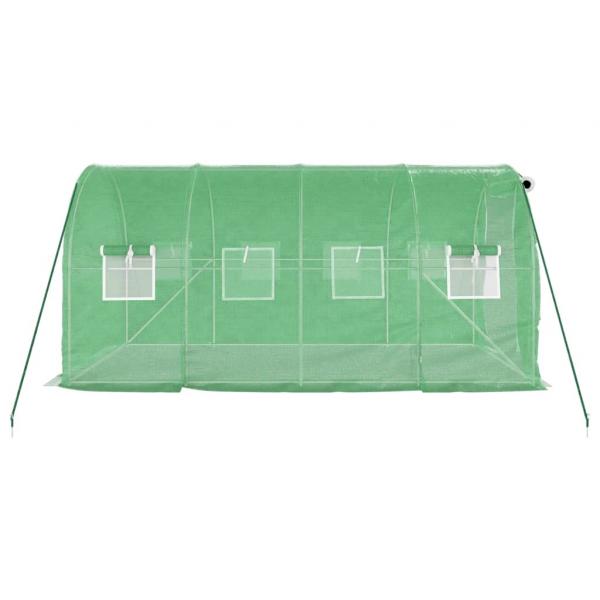 Gewächshaus mit Stahlrahmen Grün 8 m² 4x2x2 m