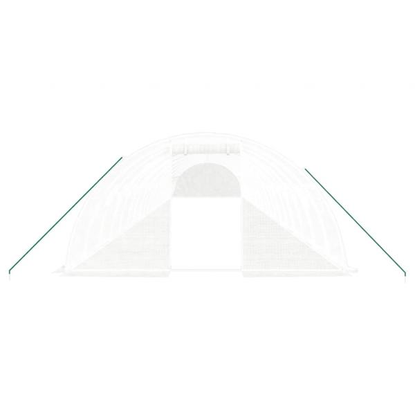 Gewächshaus mit Stahlrahmen Weiß 80 m² 20x4x2 m