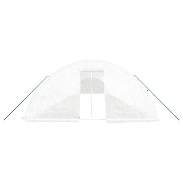 Gewächshaus mit Stahlrahmen Weiß 100 m² 20x5x2,3 m