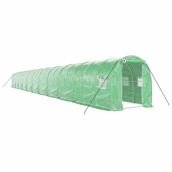 Gewächshaus mit Stahlrahmen Grün 44 m² 22x2x2 m