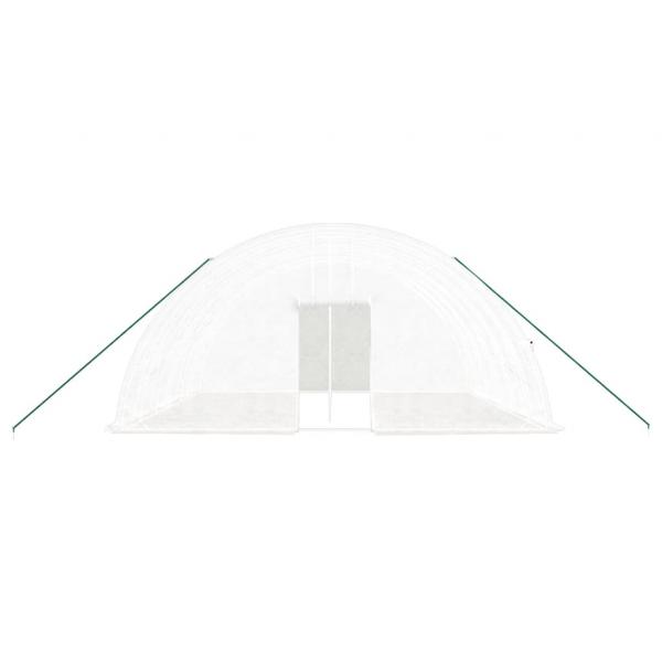 Gewächshaus mit Stahlrahmen Weiß 36 m² 6x6x2,85 m