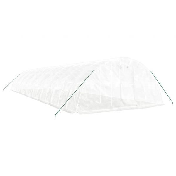 Gewächshaus mit Stahlrahmen Weiß 80 m² 16x5x2,3 m